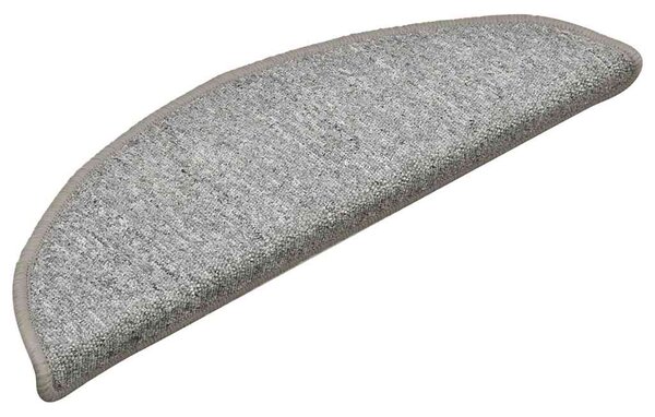 Schodové rohože 15 ks 56 x 17 x 3 cm světle šedé, půlkulaté 322370