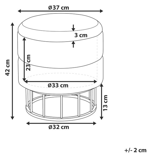 Puf ELGIN Růžová Umělý samet 37 cm 37 cm