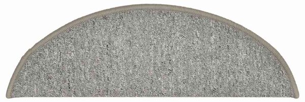 Schodové rohože 15 ks 56 x 17 x 3 cm světle šedé, půlkulaté 322370