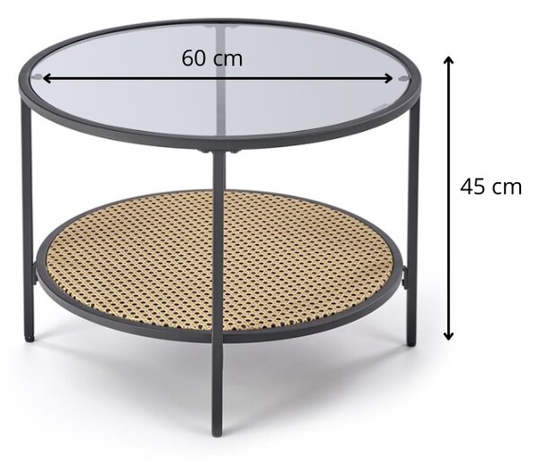 HALMAR Konferenční stolek Dakota 60 cm hnědý/čirý