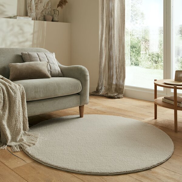 Flair Rugs, Kusový koberec Softie Mushroom kruh, 133x133 (průměr) kruh, bílá, ložnice