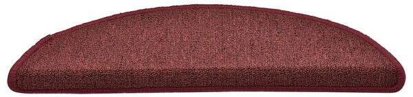 Schodové rohože 15 ks 56 x 17 x 3 cm bordó půlkulaté 322372