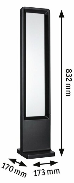 PAULMANN LED stojací svítidlo Reana IP44 832mm 3000K 2x4W 230V antracit kov