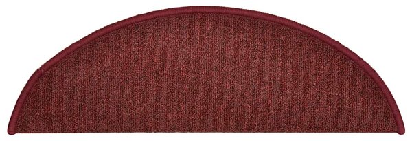 Schodové rohože 15 ks 56 x 17 x 3 cm bordó půlkulaté 322372