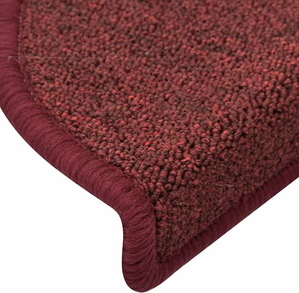 Schodové rohože 15 ks 56 x 17 x 3 cm bordó půlkulaté 322372