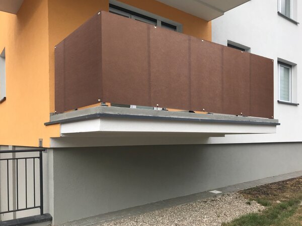 Balkonová zástěna OSLO hnědá, výška 80 cm, šířka různé rozměry MyBestHome Rozměr: 80x300 cm rozteč 50 cm