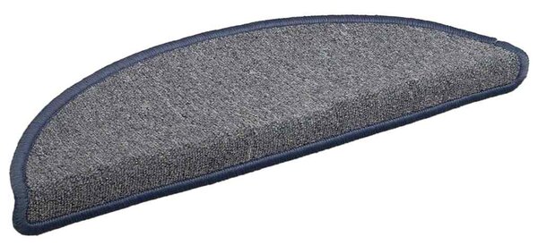 Schodové rohože 15 ks 56 x 17 x 3 cm světle šedé a modré, půlkulaté 322374