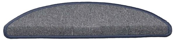 Schodové rohože 15 ks 56 x 17 x 3 cm světle šedé a modré, půlkulaté 322374