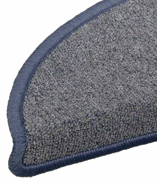 Schodové rohože 15 ks 56 x 17 x 3 cm světle šedé a modré, půlkulaté 322374