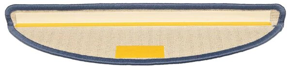 Schodové rohože 15 ks 56 x 17 x 3 cm světle šedé a modré, půlkulaté 322374