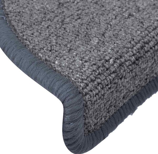 Schodové rohože 15 ks 65 x 24 x 4 cm světle šedo-modré, půlkulaté, velké 322375