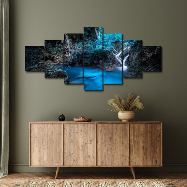 Obraz - Magická noc v tropickém lese (210x100 cm)