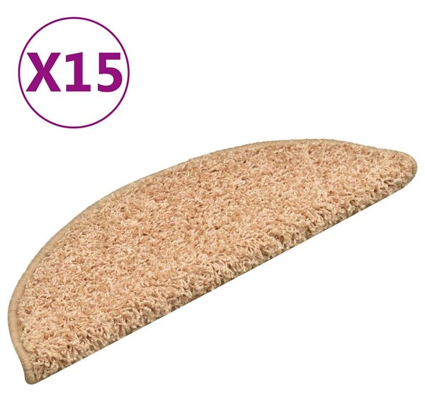 Schodové rohože 15 ks 56 x 17 x 3 cm zlaté půlkulaté 322378