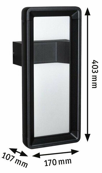PAULMANN LED venkovní nástěnné svítidlo Reana pohybové čidlo HF senzor IP44 176x107mm 3000K 2x3W 230V antracit kov