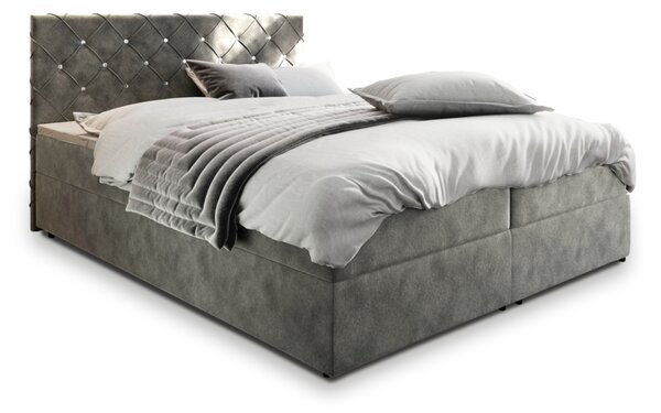 Čalouněná postel boxspring RIVA, 160x200, magic velvet 2217