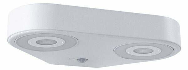 PAULMANN LED venkovní nástěnné svítidlo Silma pohybové čidlo dva světelné zdroje IP44 280x176mm 3000K 2x5,5 / 2x0,7W 230V bílá hliník