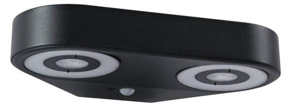 PAULMANN LED venkovní nástěnné svítidlo Silma pohybové čidlo dva světelné zdroje IP44 280x176mm 3000K 2x5,5 / 2x0,7W 230V antracit hliník