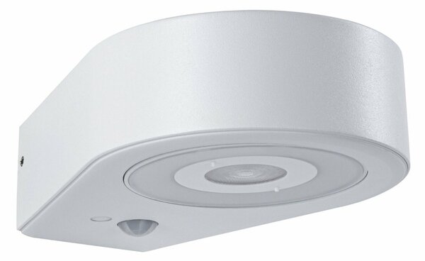PAULMANN LED venkovní nástěnné svítidlo Silma pohybové čidlo IP44 65x186mm 3000K 5,5 / 1x0,7W 230V bílá hliník