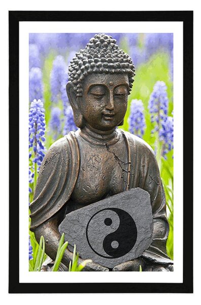 Plakát s paspartou jin a jang Buddha