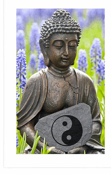 Plakát s paspartou jin a jang Buddha