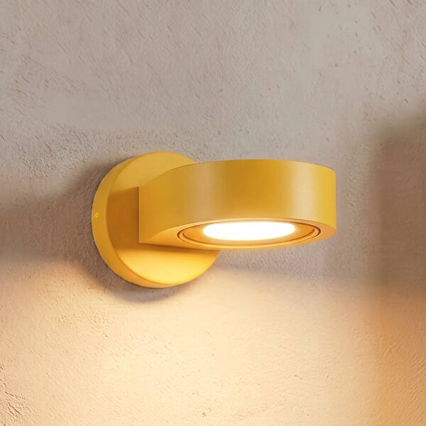 Argon Nástěnné bodové svítidlo Lili, žluté, Ø 14 cm, GX53, Žlutá / oranžová, Chodba, kov, Moderní