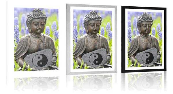 Plakát s paspartou jin a jang Buddha