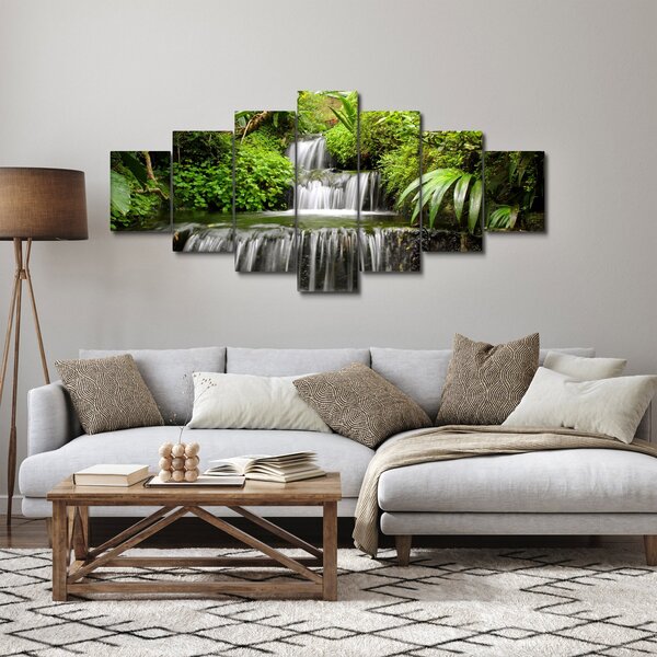 Obraz - Vodopád v deštném lese (210x100 cm)