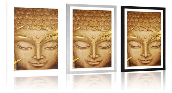Plakát s paspartou usmívající se Buddha