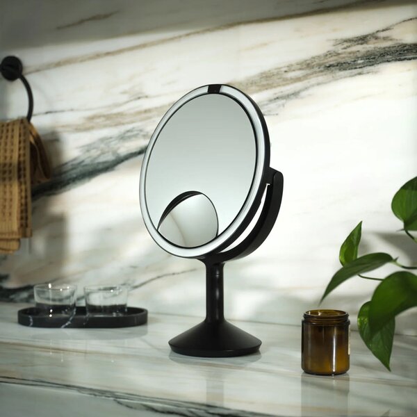 Simplehuman kosmetické zrcátko Sensor TRIO MAX, DUAL LED osvětlení, 1/5/10x, síťové, černé