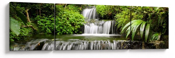 Obraz - Vodopád v deštném lese (170x50 cm)