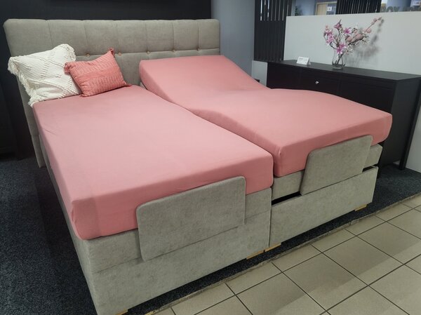 Postel boxspring s elektr.polohováním Stella 180x200 šedá - BLANAŘ