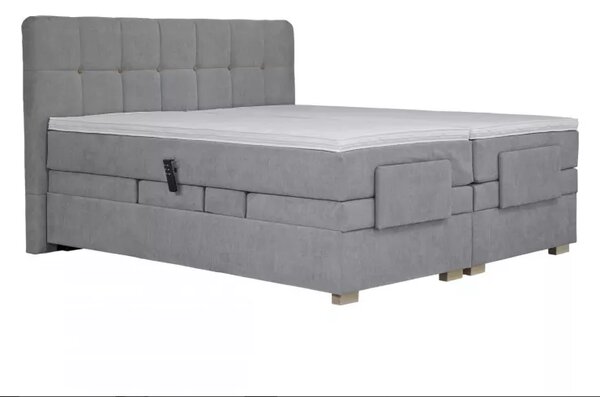 Postel boxspring s elektr.polohováním Stella 180x200 šedá - BLANAŘ