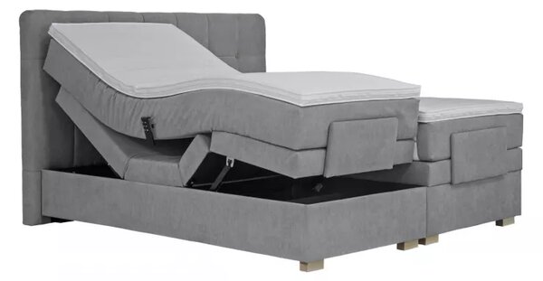 Postel boxspring s elektr.polohováním Stella 180x200 šedá - BLANAŘ