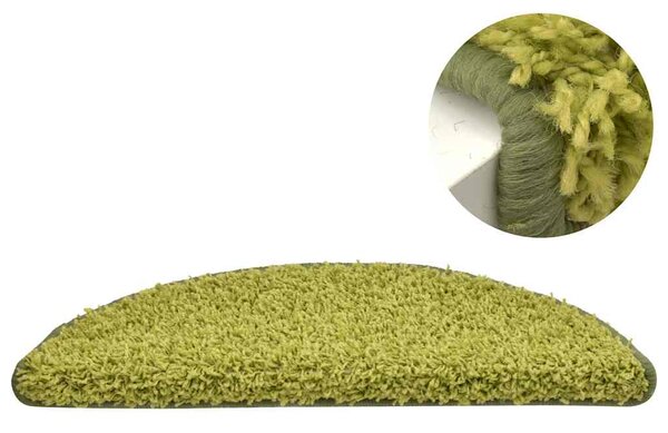 Kobercové nášlapy na schody 15 ks zelené 56 x 17 x 3 cm 322382