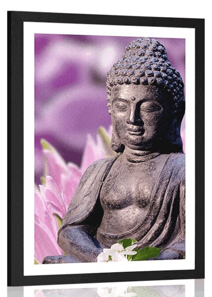 Plakát s paspartou klidný Budha
