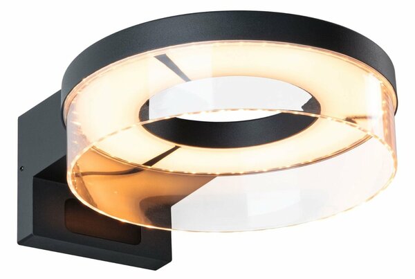 PAULMANN LED venkovní nástěnné svítidlo Smart Home Zigbee 3.0 Capea pohybové čidlo neláká hmyz IP44 231mm CCT 12,5W 230V antracit hliník