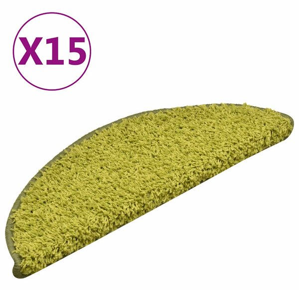Kobercové nášlapy na schody 15 ks zelené 56 x 17 x 3 cm 322382