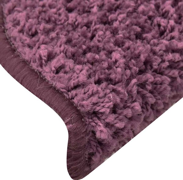 Schodové rohože 15 ks 65 x 21 x 4 cm tmavě fialové, půlkulaté, velké 322385