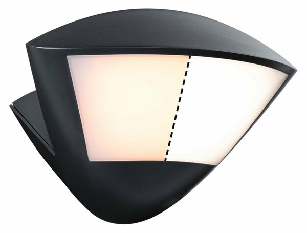 PAULMANN LED venkovní nástěnné svítidlo Smart Home Zigbee 3.0 Skyla pohybové čidlo neláká hmyz IP44 226x164mm CCT 10W 230V antracit hliník