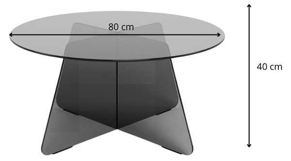 Actona Konferenční stolek Samos 80 cm kouřově šedý