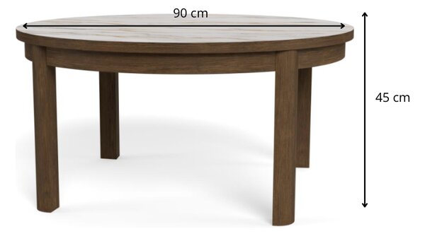 Actona Konferenční stolek Southampton 90 cm béžový/kouřový dub