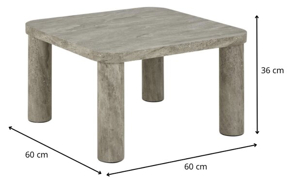 Actona Konferenční stolek Solano 60 cm mramor šedý