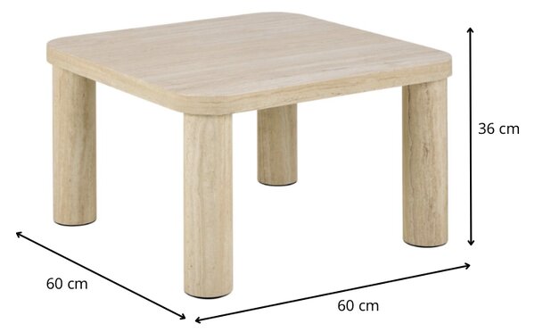 Actona Konferenční stolek Solano 60 cm béžový travertin