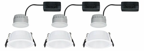 PAULMANN LED vestavné svítidlo 3-krokové-stmívatelné Cole Coin základní sada 3ks sada IP44 kruhové 88mm Coin 3x6W 230V 2700K bílá