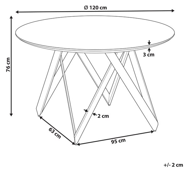 Jídelní stůl OXHILL Černá 120 cm 120 cm