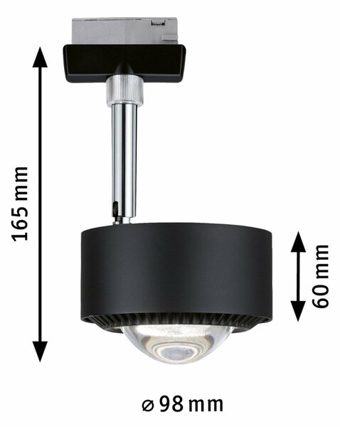 PAULMANN URail LED lištový spot Aldan spot 8W CCT 230V černá mat