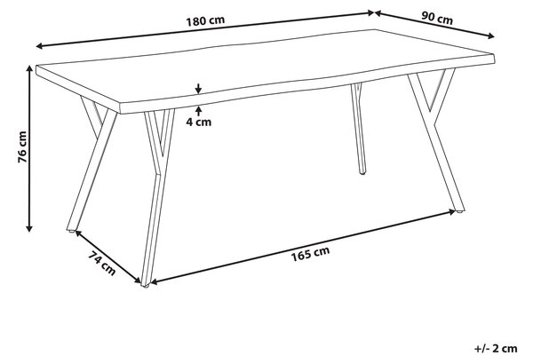 Jídelní stůl ALTON Světle hnědá 180 cm 90 cm