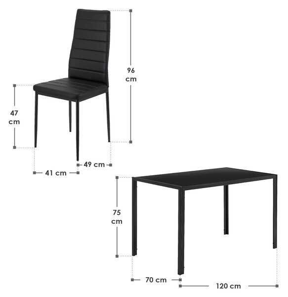 Juskys Jídelní set Dalya - černý