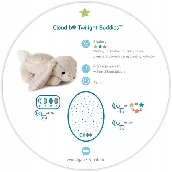 Noční lampa Cloud B hnědé