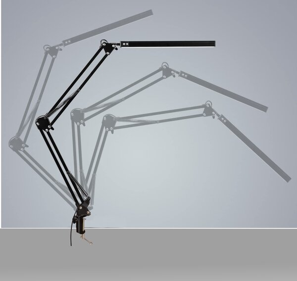 Stolní lampička Izoxis rýsovací LED lampa černá, výkon až 5,6 W